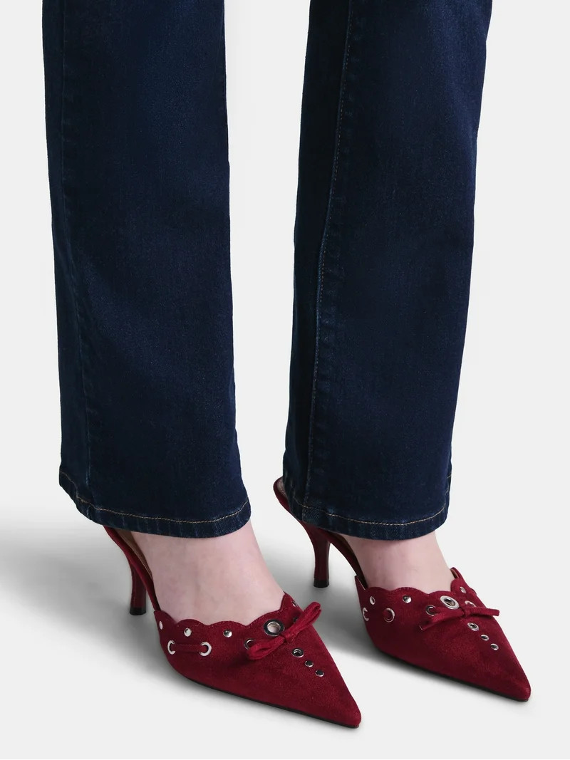 Time and Tru Women's Studded Kitten Heel Mules | Walmart (US)