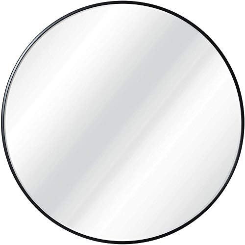 zenmag Round Mirror for Wall,30-inch Metal Framed Circle Mirror,Large Bathroom Mirror, Black Wall... | Amazon (US)