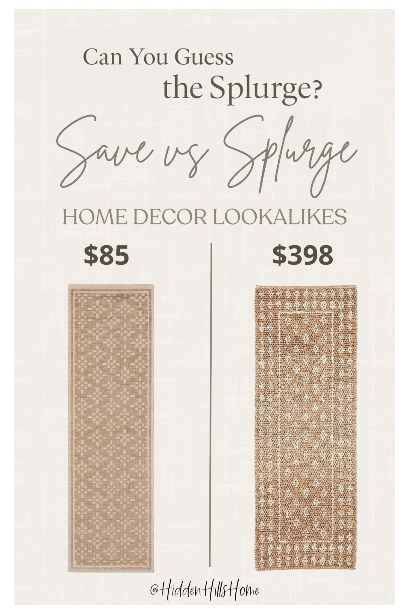 Runner dupe! Home decor dupes! Save or splurge, Serena and lily dupe, affordable home decor finds 

#LTKHome #LTKSaleAlert #LTKFindsUnder100