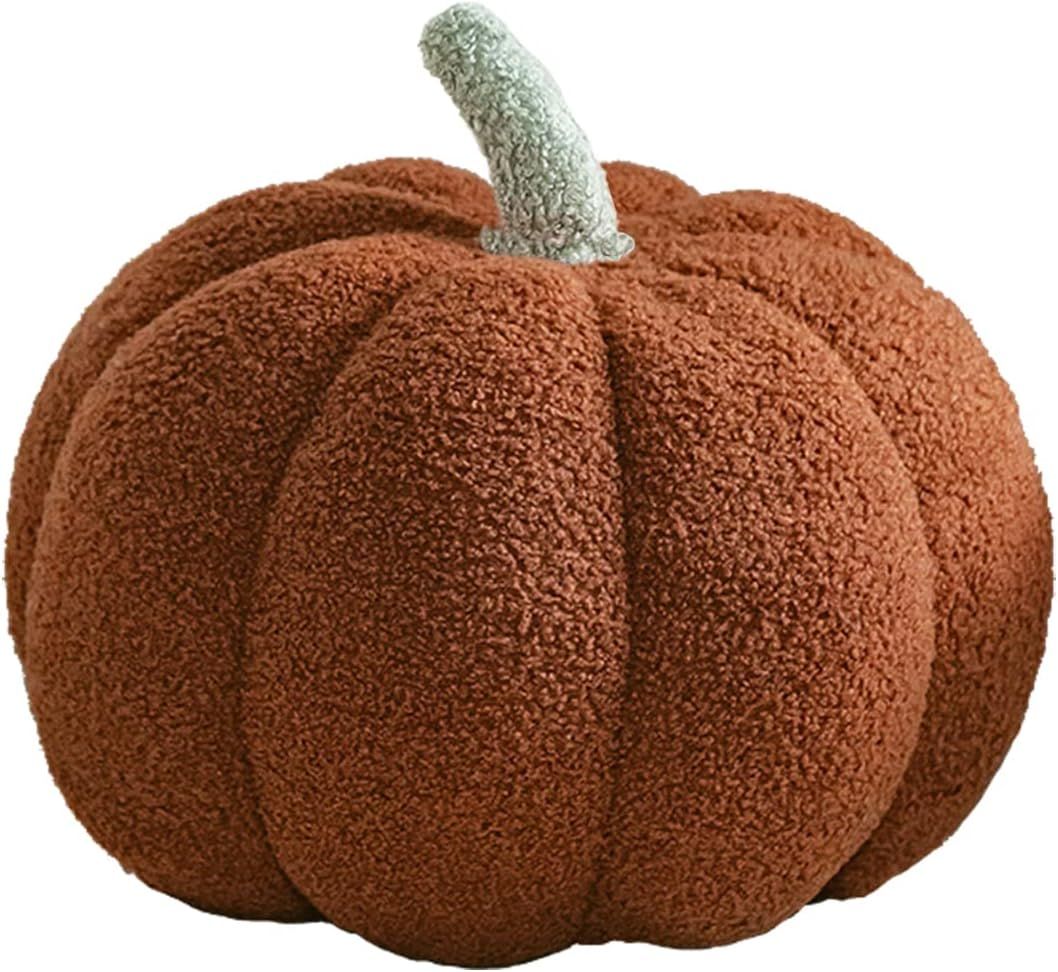 3D simulated pumpkin pillow plush pillow sofa cushion (7.8inch, Brown) | Amazon (US)