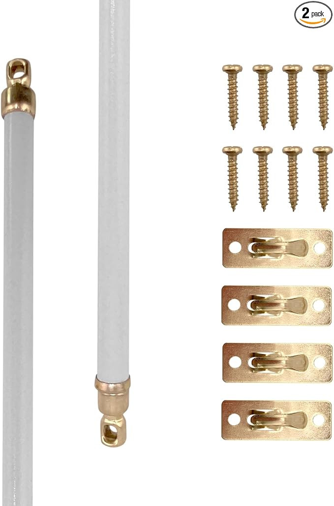 Amazing Drapery Hardware White Swivel Sash Curtain Rods with Brass Ends, Set of 2 (Hardware Inclu... | Amazon (US)