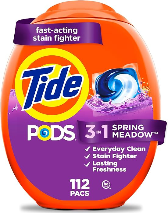 Tide PODS laundry detergent pacs, 3-in-1 Stain Remover, Odor Fighter, Color Protector, 112 Count,... | Amazon (US)