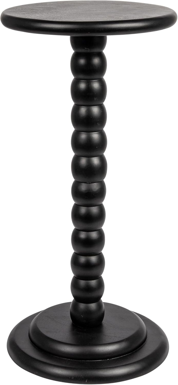 Creative Co-Op Stacked Pedestal Cocktail Side Table, Black | Amazon (US)