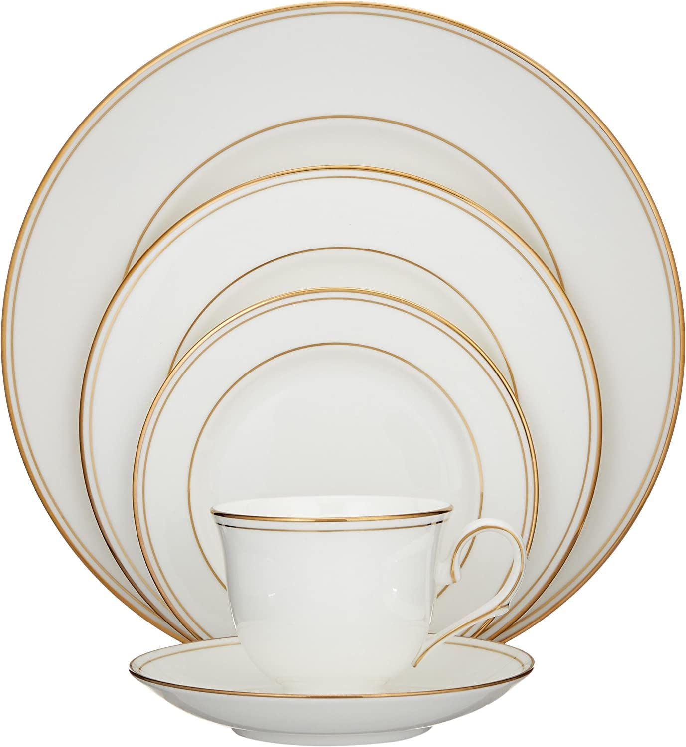 Amazon.com | Lenox Federal Gold 5-Piece Place Setting, White: Dinnerware Sets: Dinnerware Sets | Amazon (US)