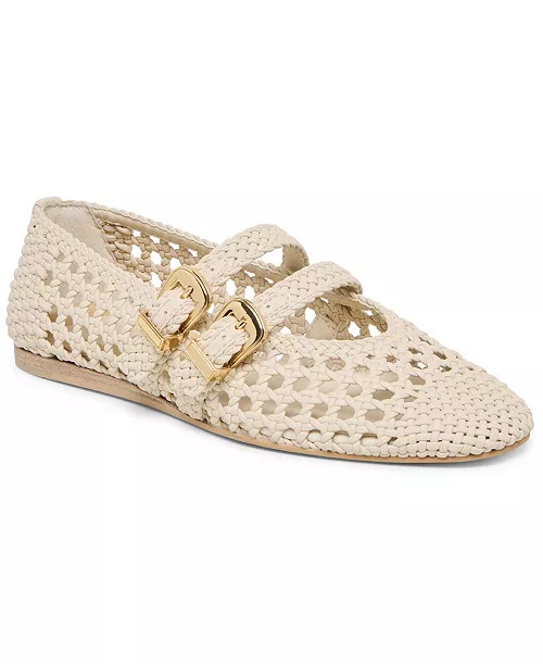 Women's Baylee Woven Double Strap Mary Jane Flats | Macy's