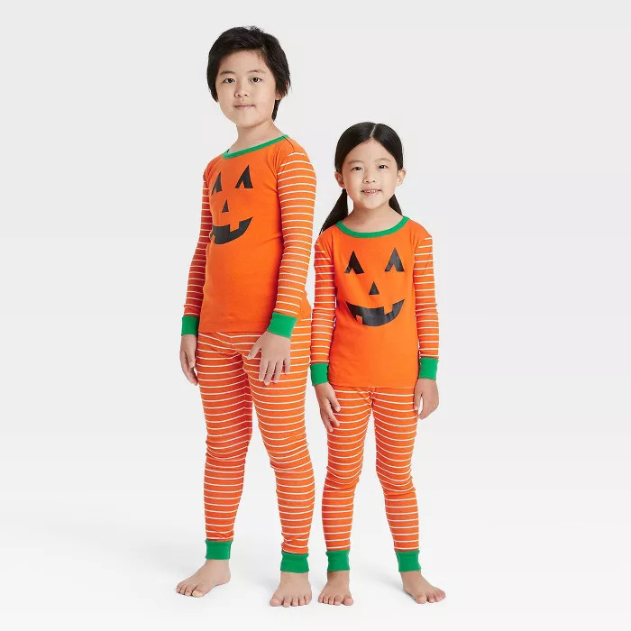 Toddler Halloween Pumpkin Matching Family Pajama Set - Orange | Target