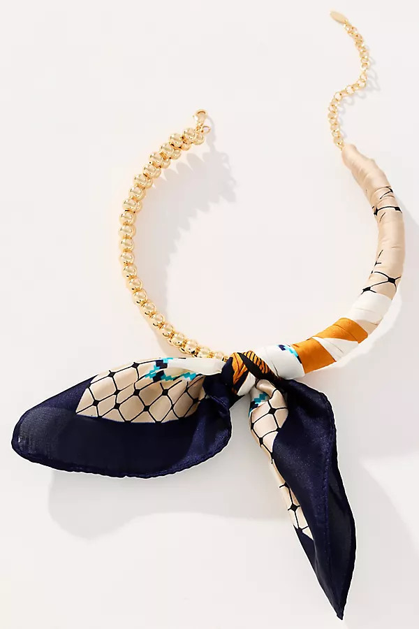 Beaded Silk Scarf Collar Necklace | Anthropologie (US)
