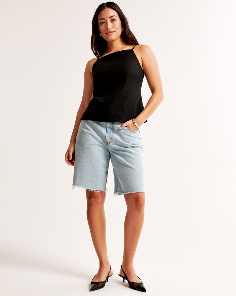 Women's Curve Love Mid Rise 10" Loose Short | Women's Bottoms | Abercrombie.com | Abercrombie & Fitch (US)