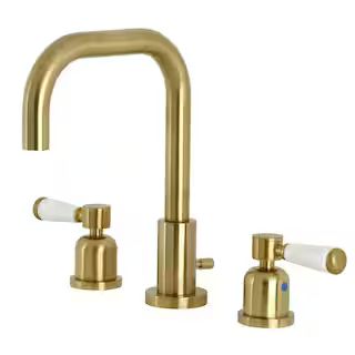 Paris 8 in. Widespread 2-Handle Bathroom Faucet in Brushed Brass | The Home Depot