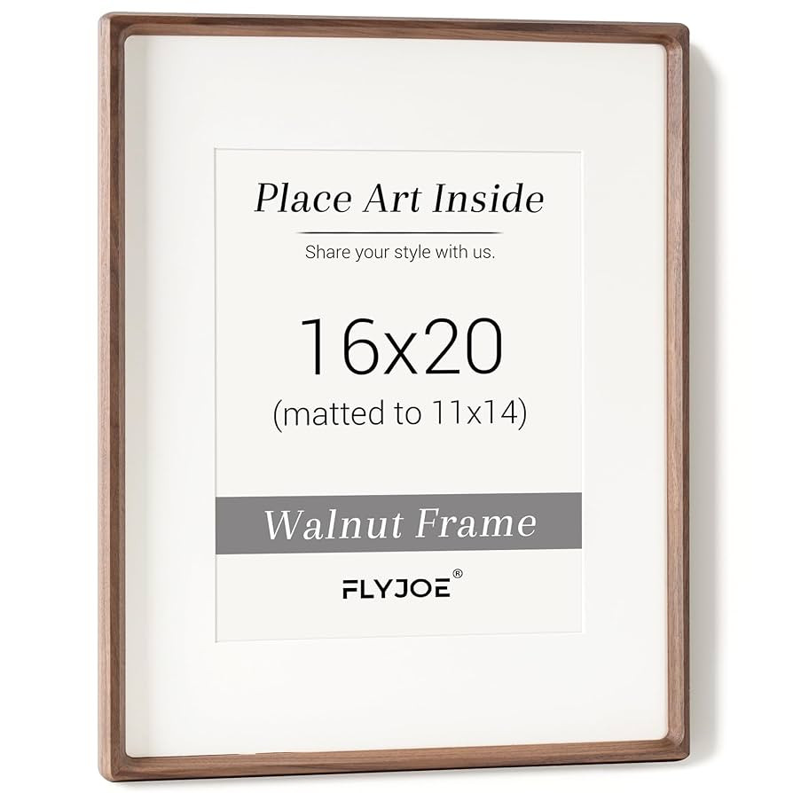 Amazon.com - 16 x 20 Picture Frame, USA-Sourced Natural Walnut Wood Photo Frame with Tempered Gla... | Amazon (US)
