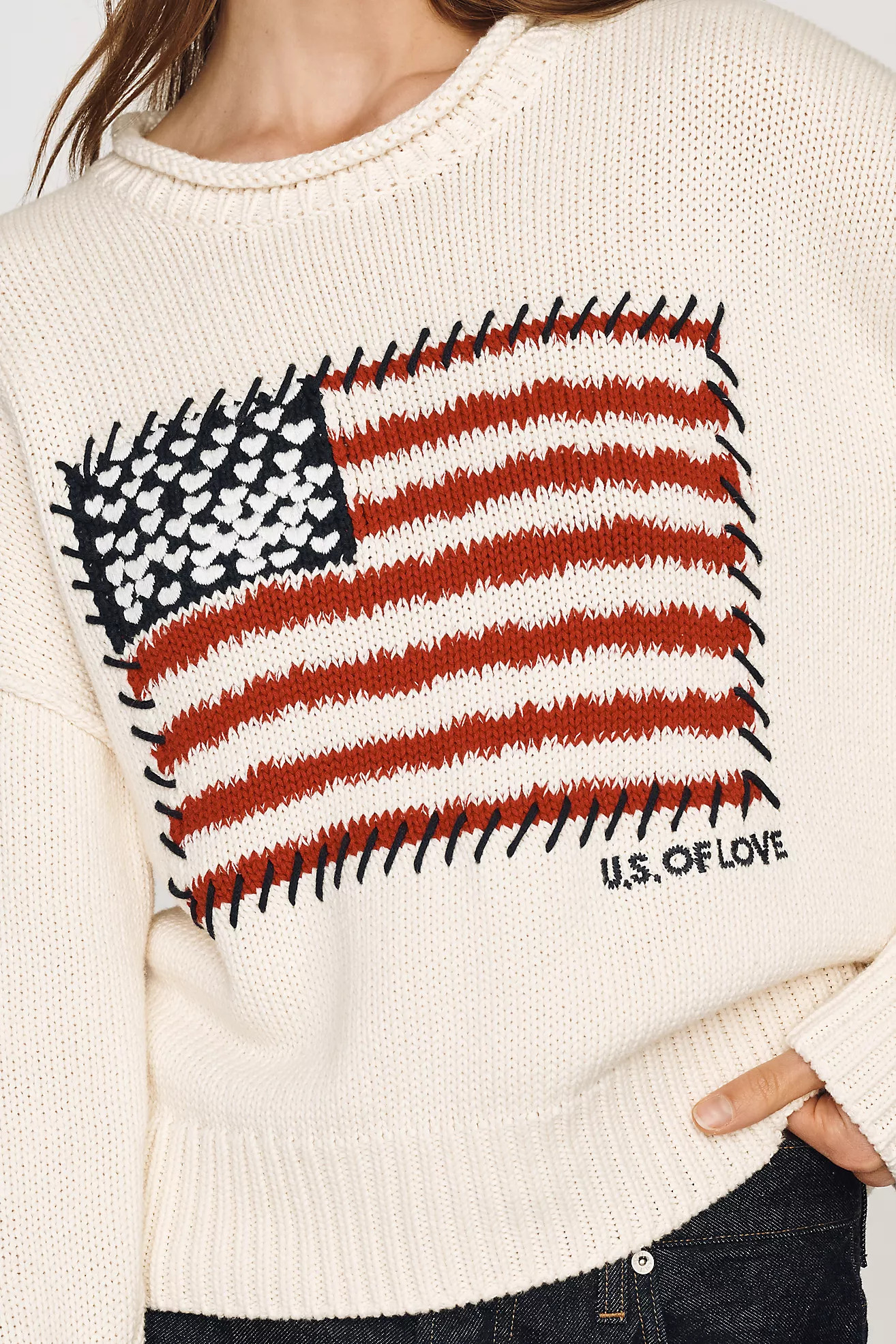 Kerri Rosenthal Rollneck US of Love Sweater | Anthropologie (US)