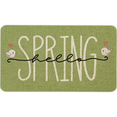Spring Bird Welcome Door Mat - Multi Indoor/Outdoor Non-Slip Washable Floor Rug, Seasonal Spring Home Decor | Wayfair North America