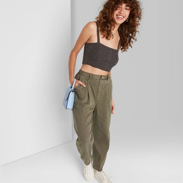 Women's High-Rise Pleated Tapered Pants - Wild Fable™ | Target