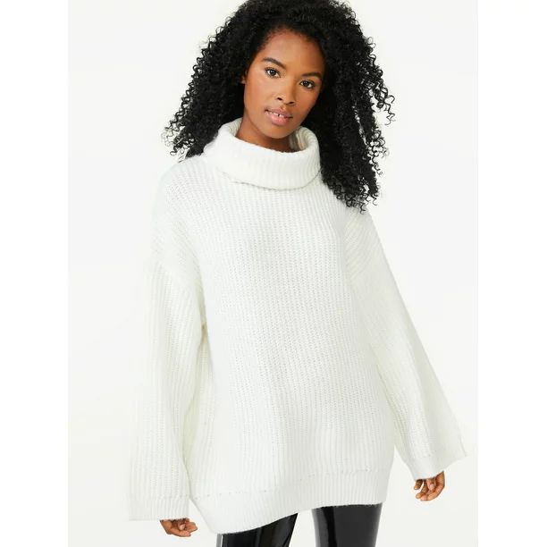 Scoop Women's Cozy Tunic Turtleneck Sweater - Walmart.com | Walmart (US)