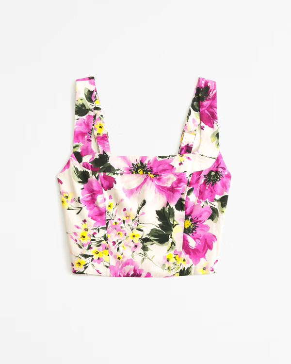 Linen-Blend Set Top | Abercrombie & Fitch (US)