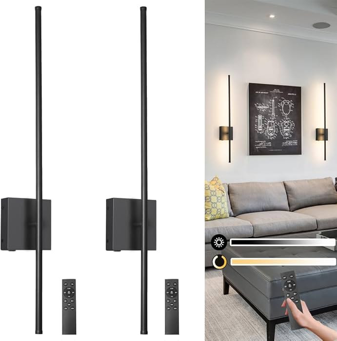 Battery Operated Wall Sconce Set of 2, Black USB Rechargeable Sconces Wall Deco Set of Two, Dimma... | Amazon (US)