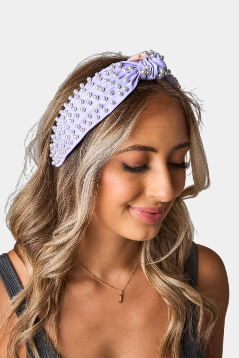 BuddyLove X Sandy Pearls | Charolette Pearl Studded Headband | Purple | BuddyLove