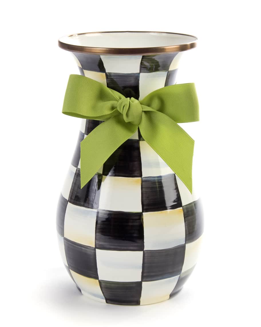 MacKenzie-Childs Courtly Check Tall Vase | Neiman Marcus
