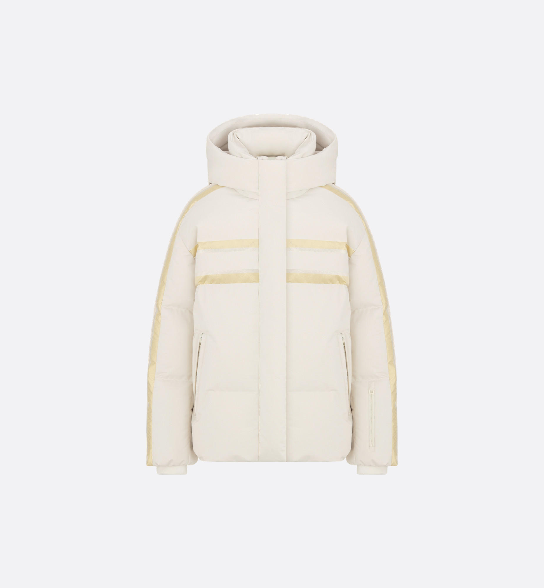 DiorAlps Hooded Puffer Jacket White Quilted Technical Taffeta with Gold-Tone Dior Star Motif | DI... | Christian Dior Parfums UK