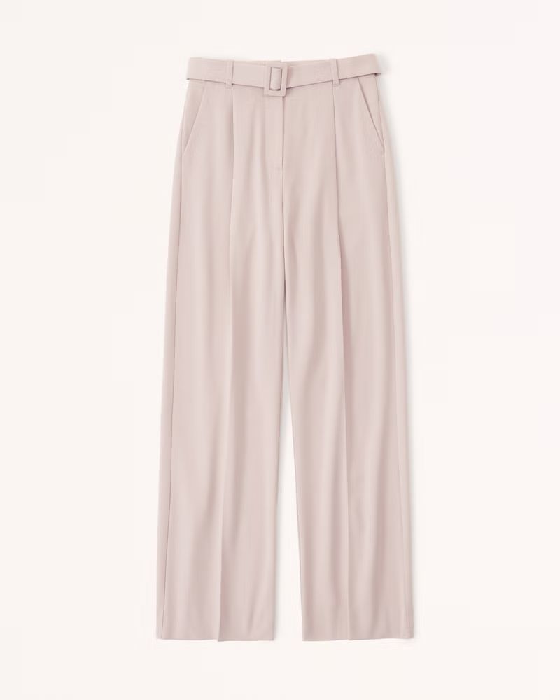 Belted Tailored Wide Leg Pant | Abercrombie & Fitch (US)
