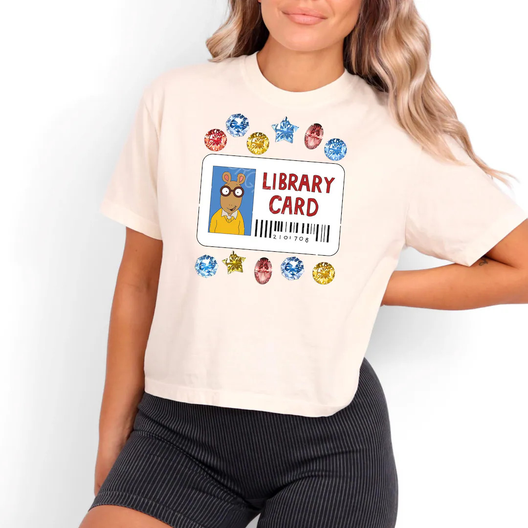 Adult | Arthur Library Card Boxy Tee | Fun & Quirky Graphic Shirt for Book Lovers | Teacher Shirt... | Etsy (US)