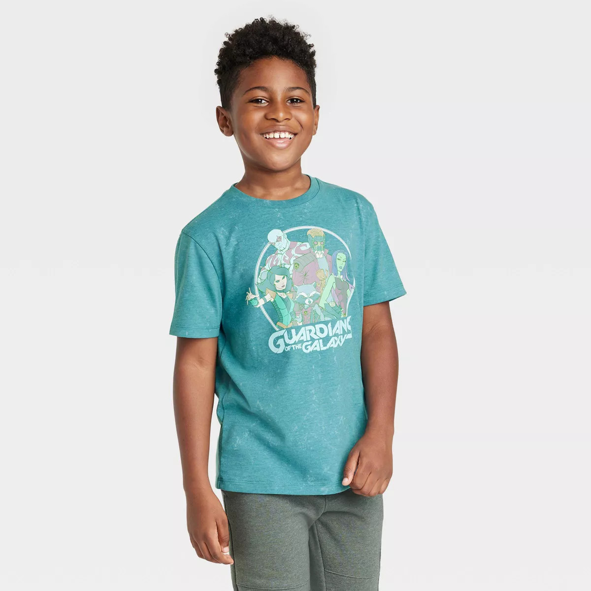 Boys' Marvel Guardians of The Galaxy Short Sleeve Graphic T-Shirt - Teal Blue | Target