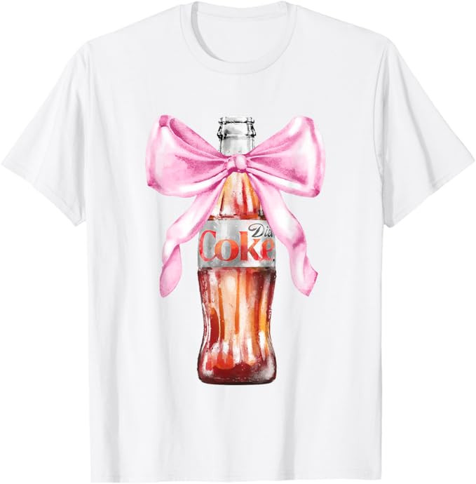 Coca-Cola Diet Coke With Cute Pink Ribbon Vintage T-Shirt | Amazon (US)