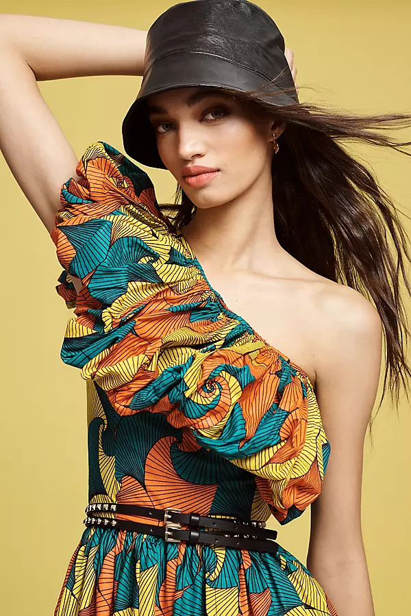 SIKA Printed One-Shoulder Ruffle Dress | Anthropologie (US)