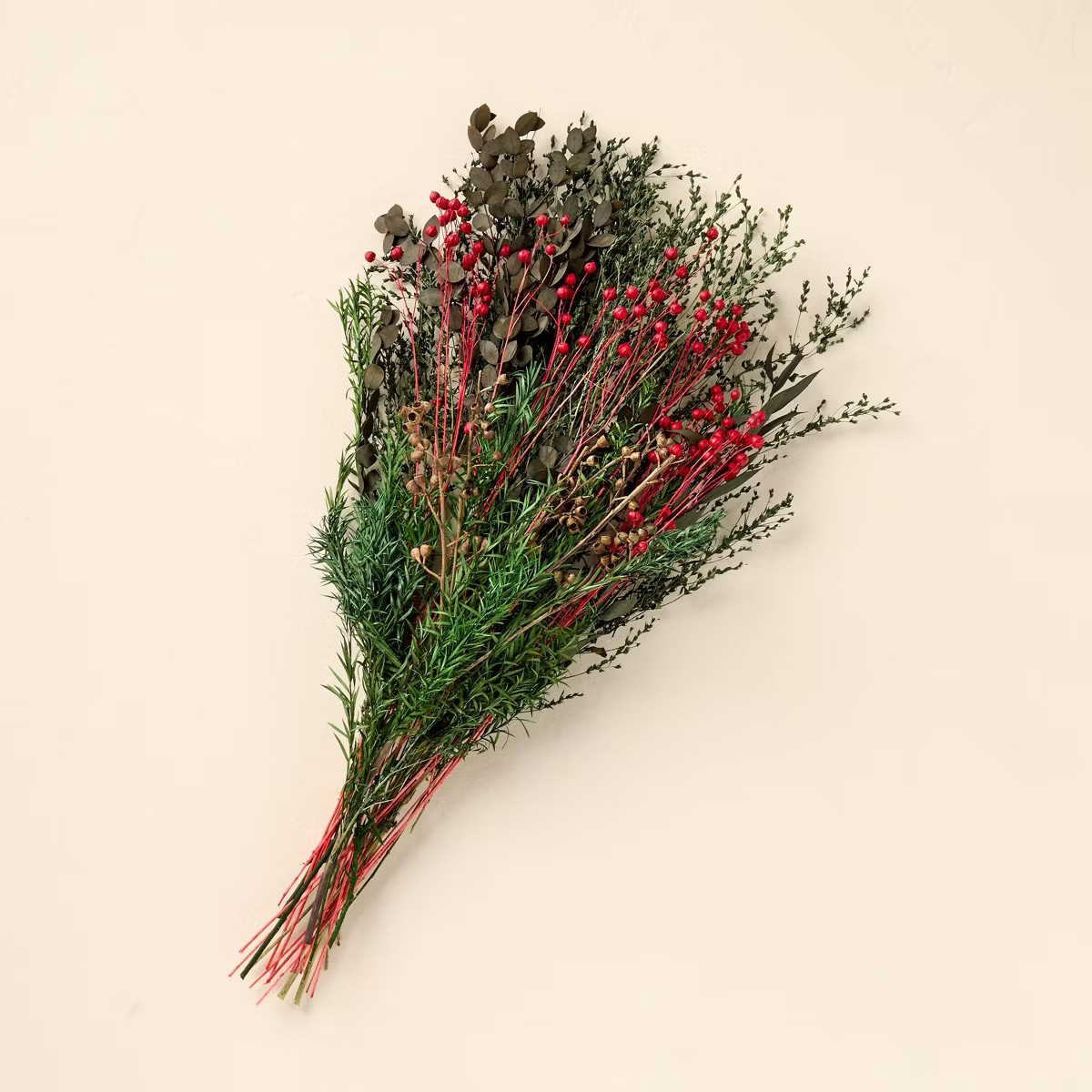 25" Preserved Eucalyptus & Tea Leaf Christmas Stems Bundle - Hearth & Hand™ with Magnolia | Target