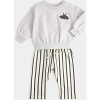 M&S Collection Boys 2pc Cotton Rich Too Cute To Spook Jersey Outfit (0 Mths-6 Yrs) - 5-6Y - Grey, Grey | Marks & Spencer (UK)