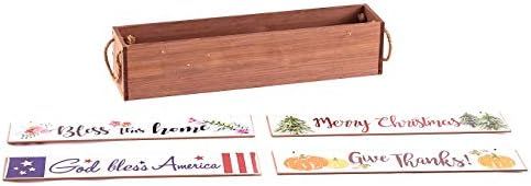 The Lakeside Collection Interchangeable Tabletop Centerpiece with 4 Seasonal Sentiment Messages | Amazon (US)