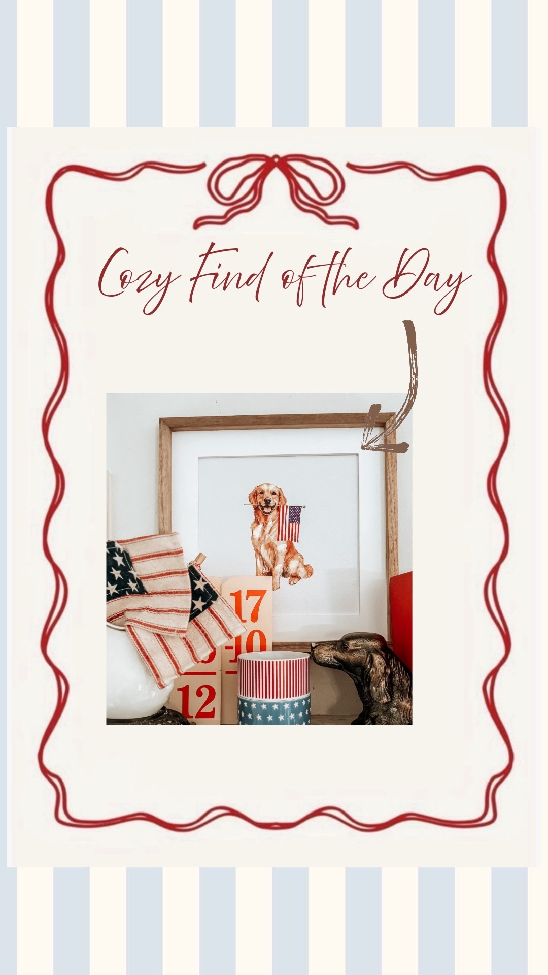 Cozy find of the day 🐾🇺🇸 

Because apparently even my patriotic decor has to be dog mom approved. The sweetest little accent for a cozy summer shelf moment 🤍

#cozycottage #dogmomdecor #patrioticdecor #summerdecor #ltkhome