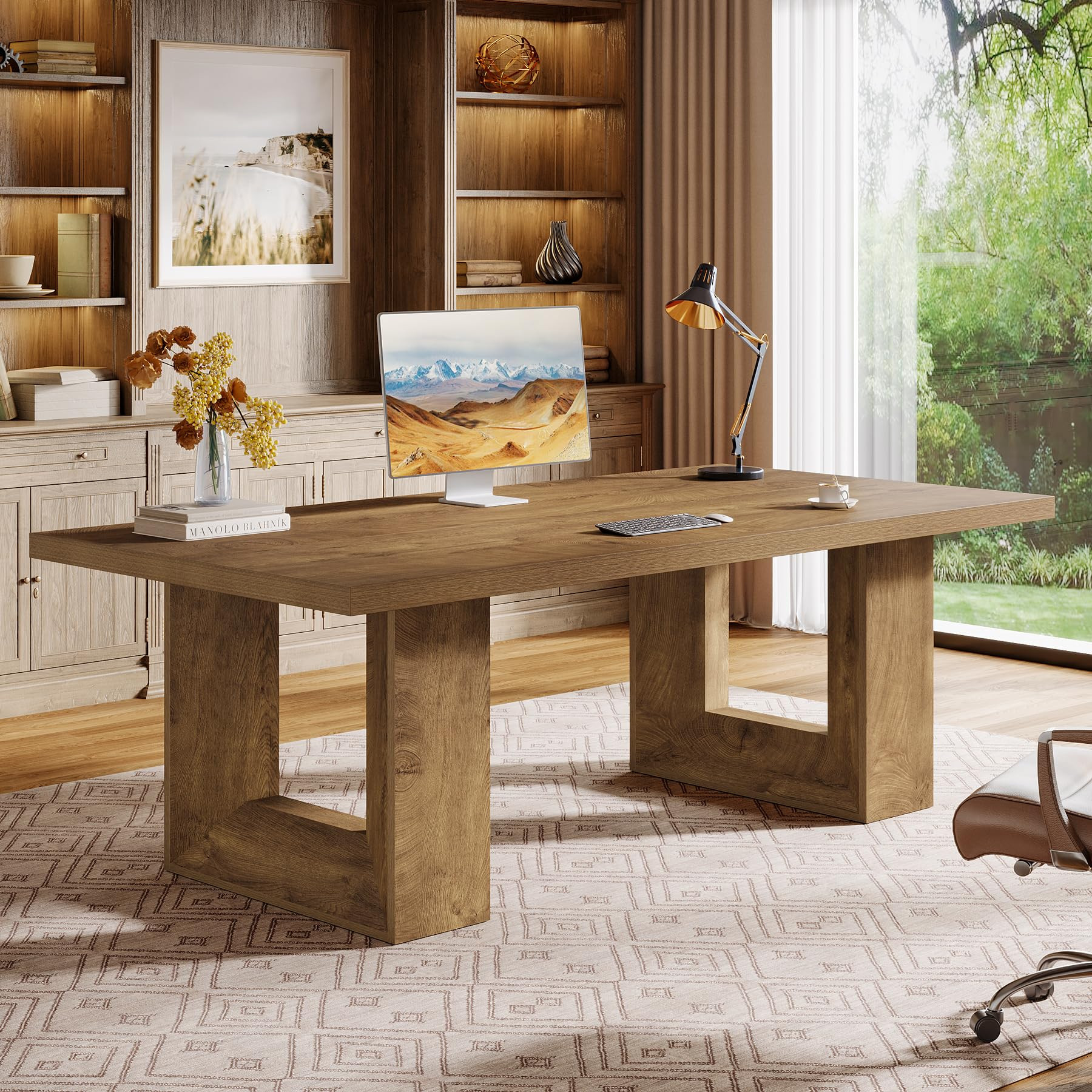 Tribesigns Home Office Desk, 62.99" Large Farmhouse Executive Desk, Computer Table for Office, Co... | Amazon (US)