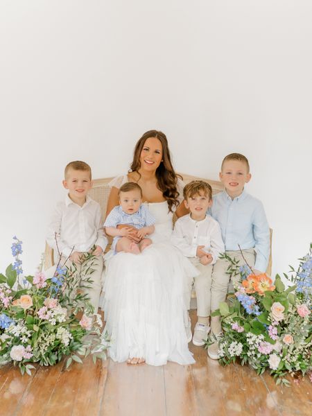 Mother’s Day photoshoot outfits. Family outfits. Family picture outfits. Mommy and me outfits. Mother’s Day outfits. White dress. Spring dress. Boys outfits. Baby outfit. 

#LTKFamily #LTKBaby #LTKKids