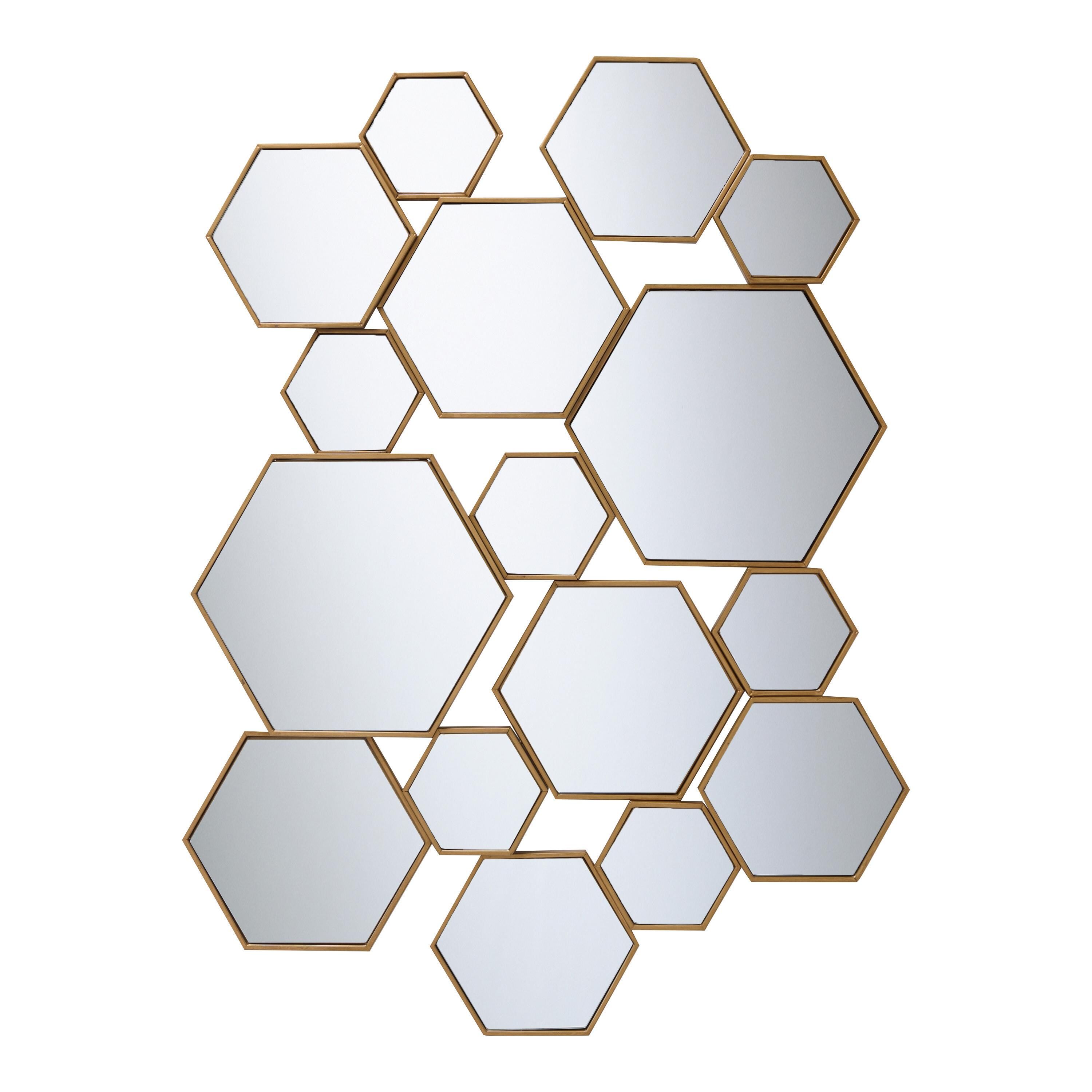 Brass Metal Hexagon Mirror Panel | World Market