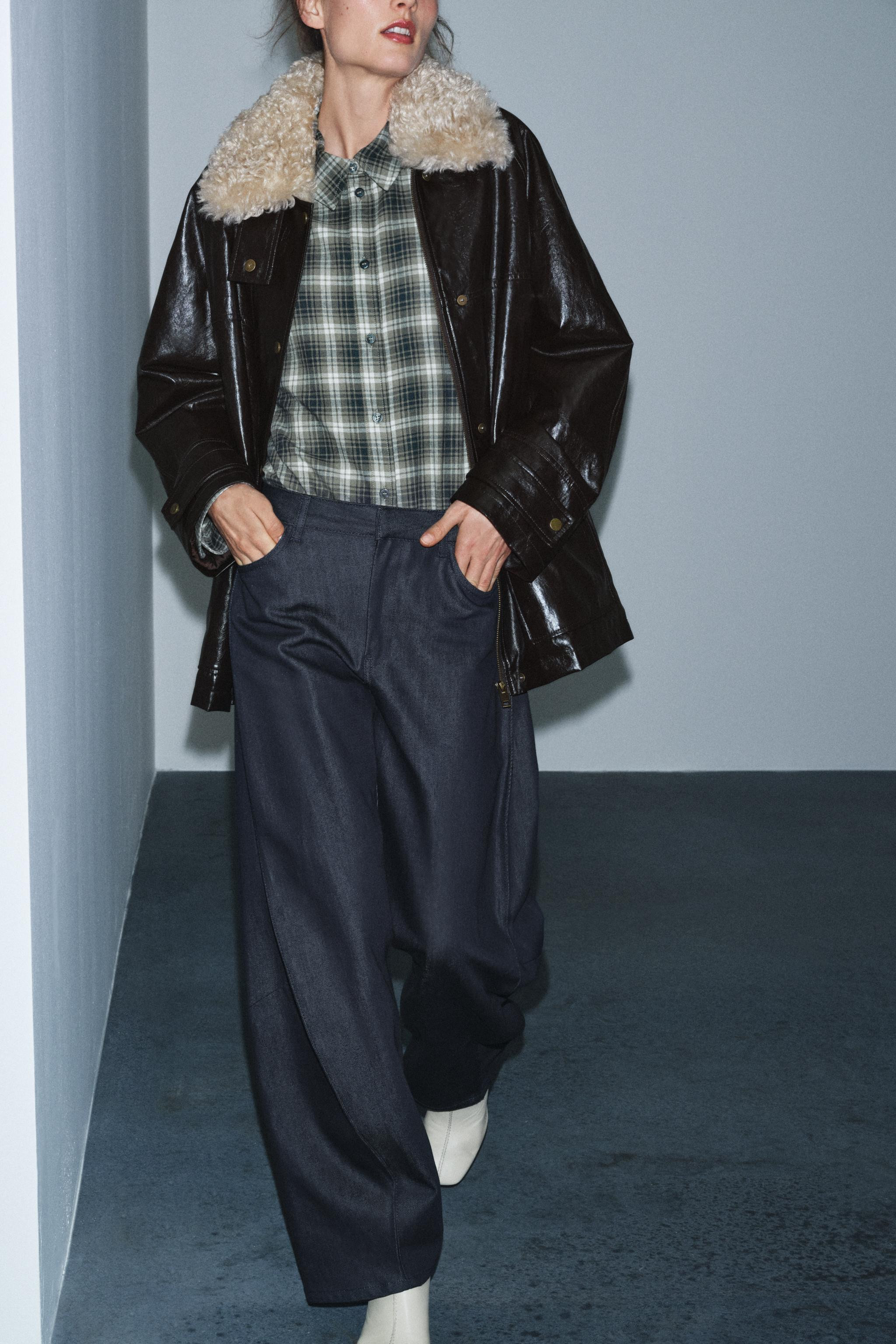 FAUX FUR COLLAR JACKET ZW COLLECTION | Zara US