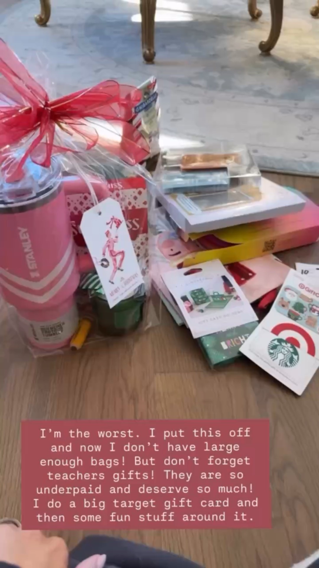 What I got Luke and Sophie’s teachers for Christmas as a little thank you!! 

Teacher gifts, Stanley, Target gift card, Target candle, Barefoot Dreams socks, Emily Ann Gemma

#LTKKids #LTKFindsUnder100