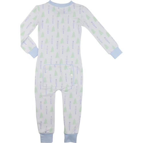 Green And Blue Nutcracker And Christmas Tree Knit Zipper Pajamas | Cecil and Lou