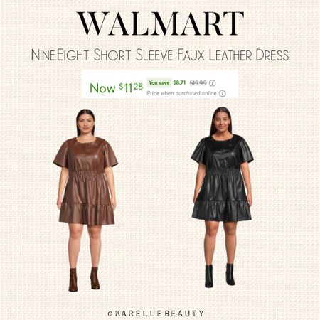 Walmart Nine.Eight  Plus Size Short Sleeve Faux Leather Dress

#LTKplussize #LTKSeasonal #LTKfindsunder50