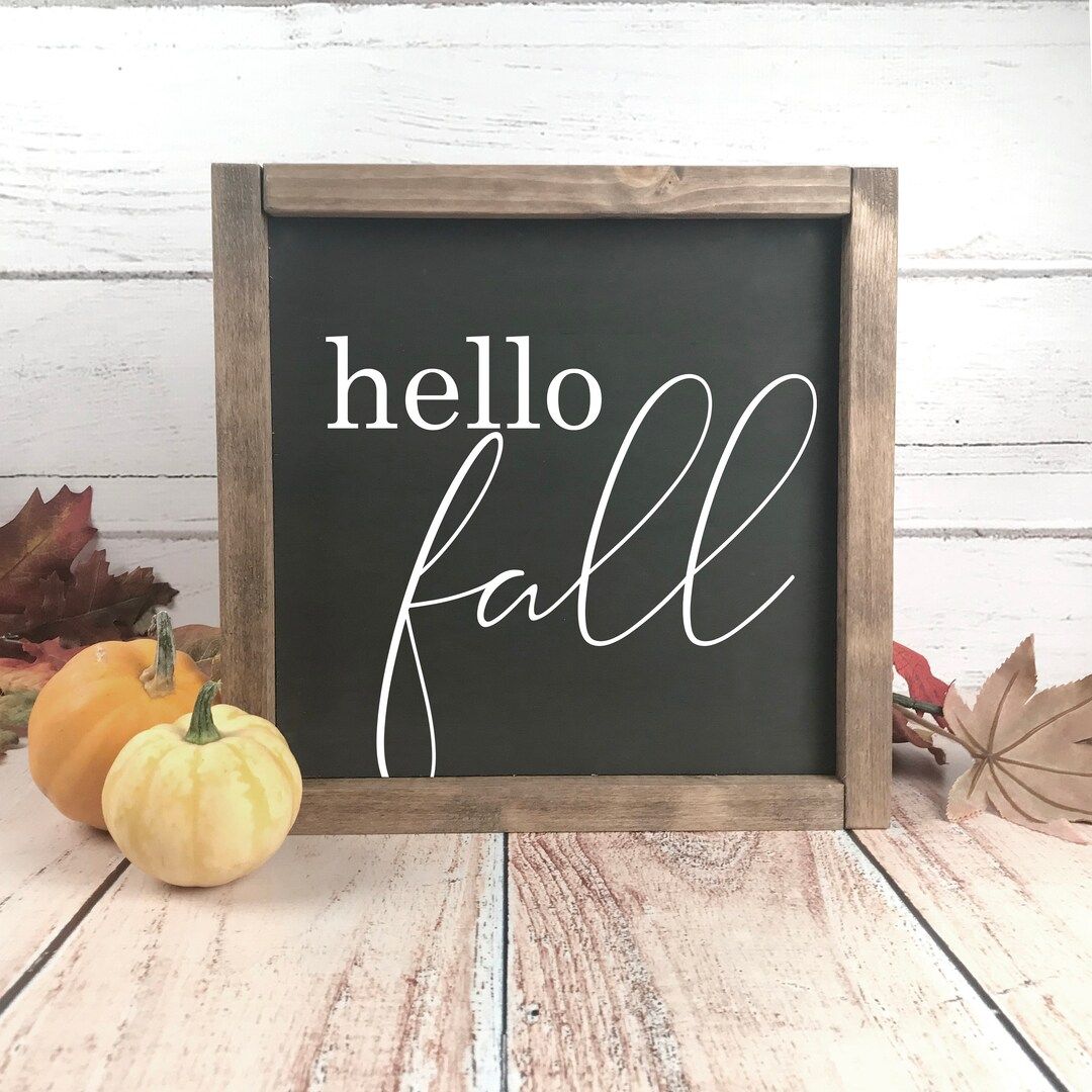 Hello Fall Sign - Hello Fall Wood Sign - Fall Farmhouse Signs - Fall Decor Farmhouse - Rustic Fal... | Etsy (US)
