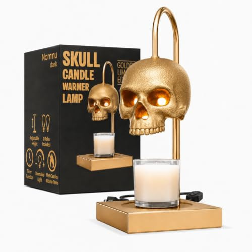 Nomnu Skull Candle Warmer Lamp with Timer and Dimmer, Golden Gothic Décor | Amazon (US)