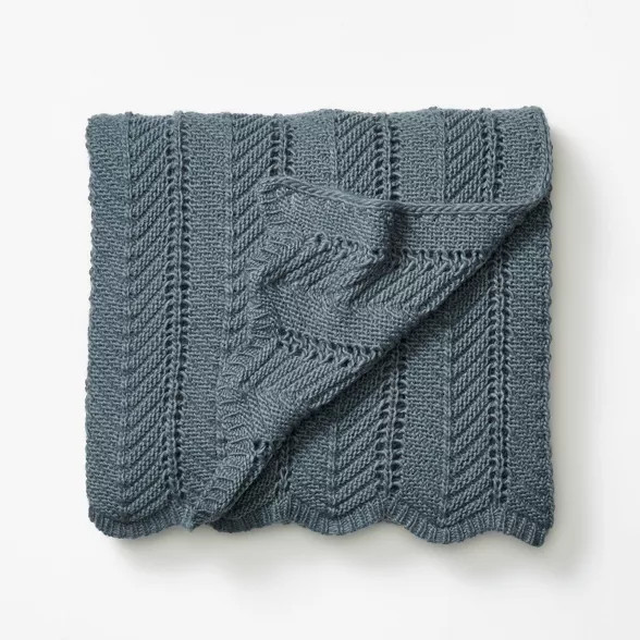 Herringbone Pointelle Throw Blanket - Threshold™ designed with Studio McGee | Target
