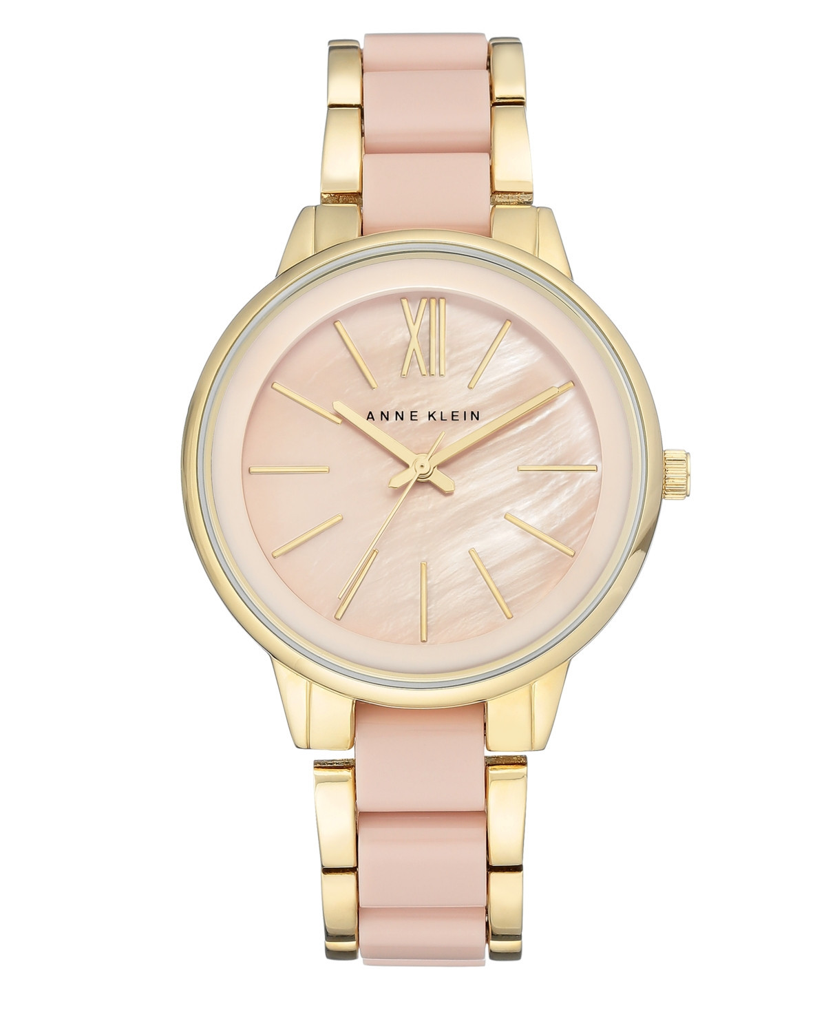 Anne Klein Women's Gold-Tone Blush Link Bracelet Watch 37mm - Blush | Macy's
