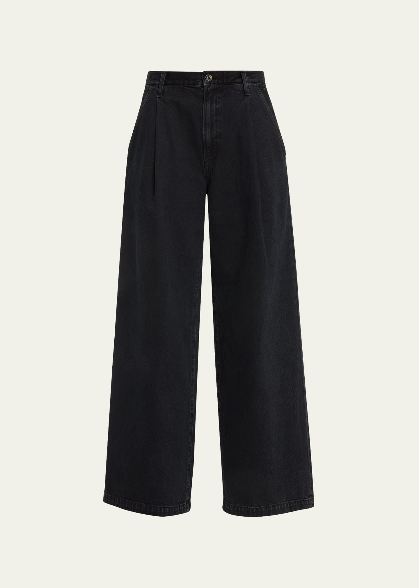 AGOLDE Ellis Pleated Denim Trousers | Bergdorf Goodman