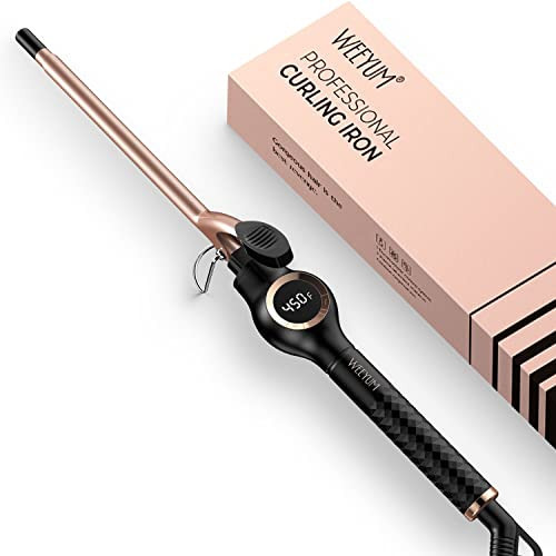 Small Curling Iron 3/8 Inch Barrel, Tiny Curling Wand for Short Hair, 9mm Thin Curling Iron Ceramic Tourmaline, Double Voltage(100-240V) | Amazon (US)