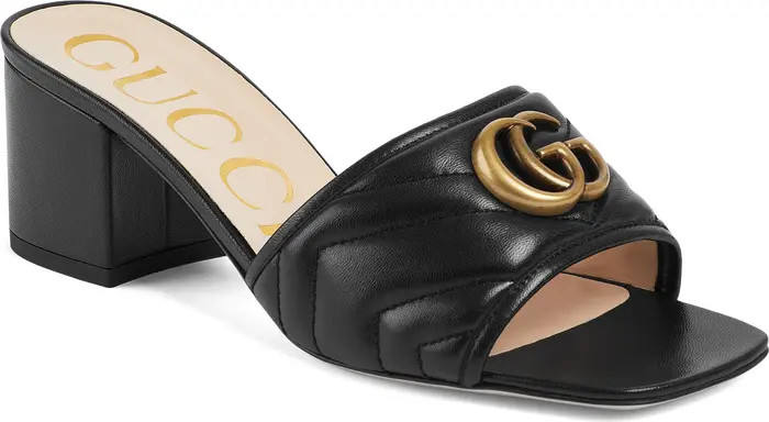 GG Chevron Matelassé Slide Sandal (Women) | Nordstrom