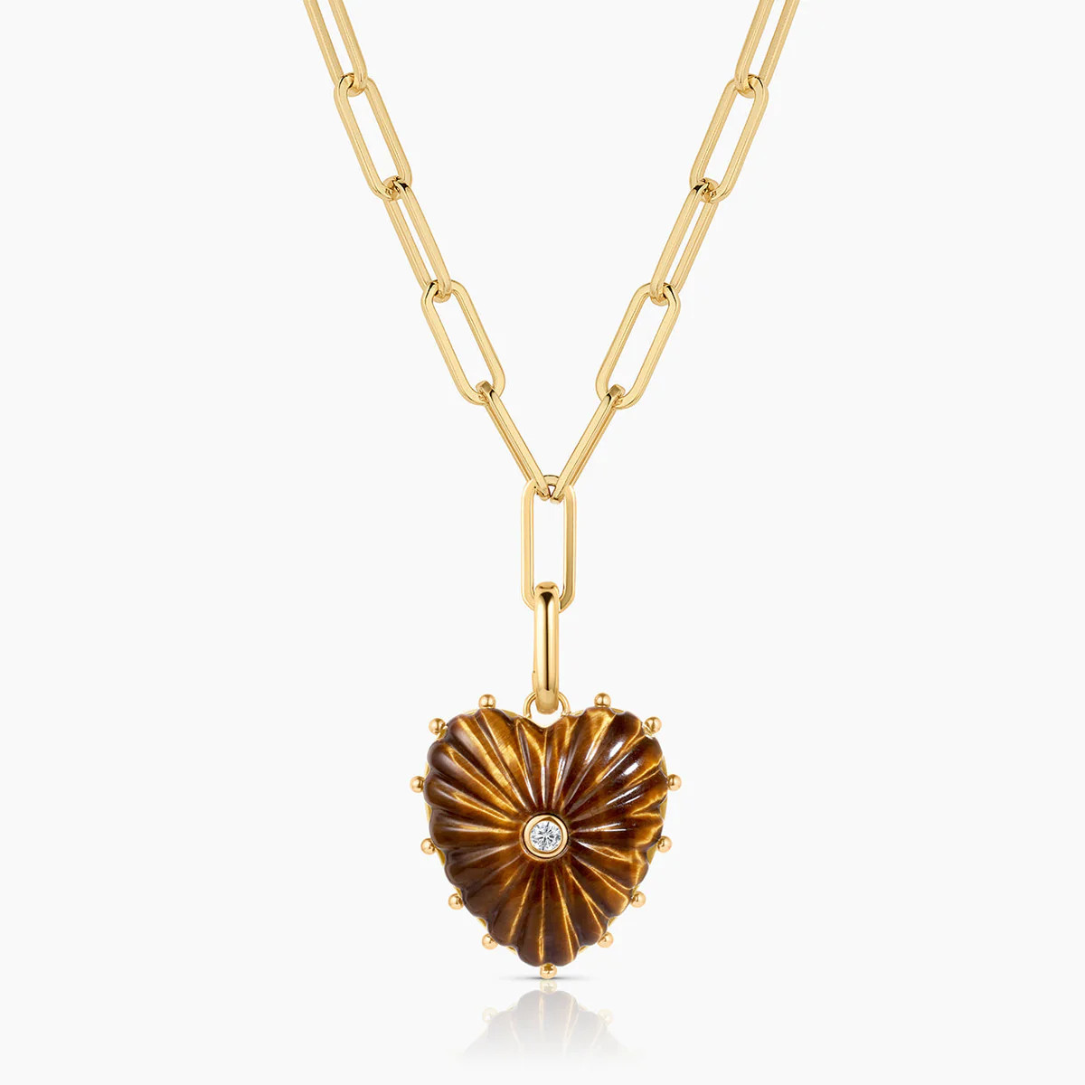 Malene Tiger’s Eye Clip Necklace | Marysia 