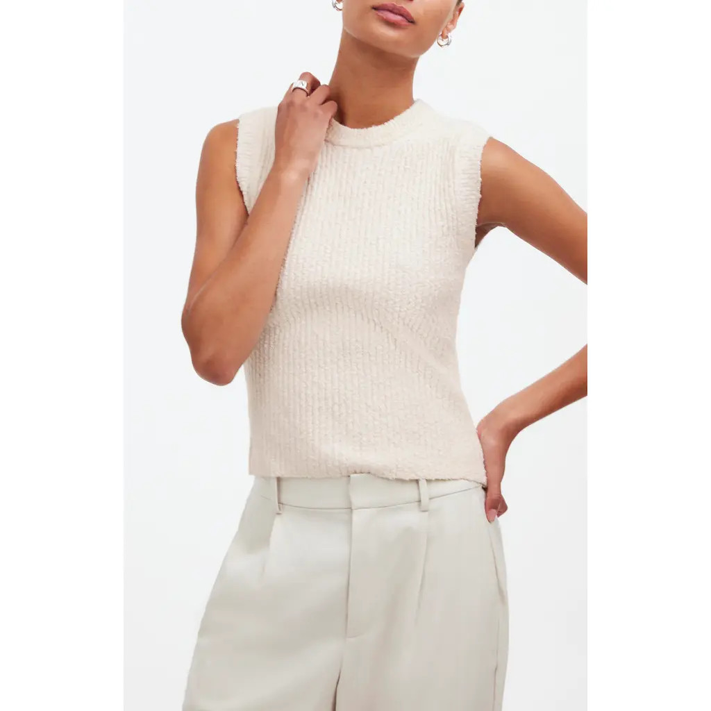 Madewell Bouclé Sweater Tank in Antique Cream at Nordstrom, Size Xx-Small | Nordstrom