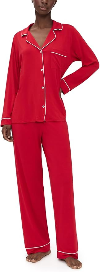 Eberjey Gisele Classic Women's Pajama Set | Long Sleeve Shirt + Long Pants | Amazon (US)