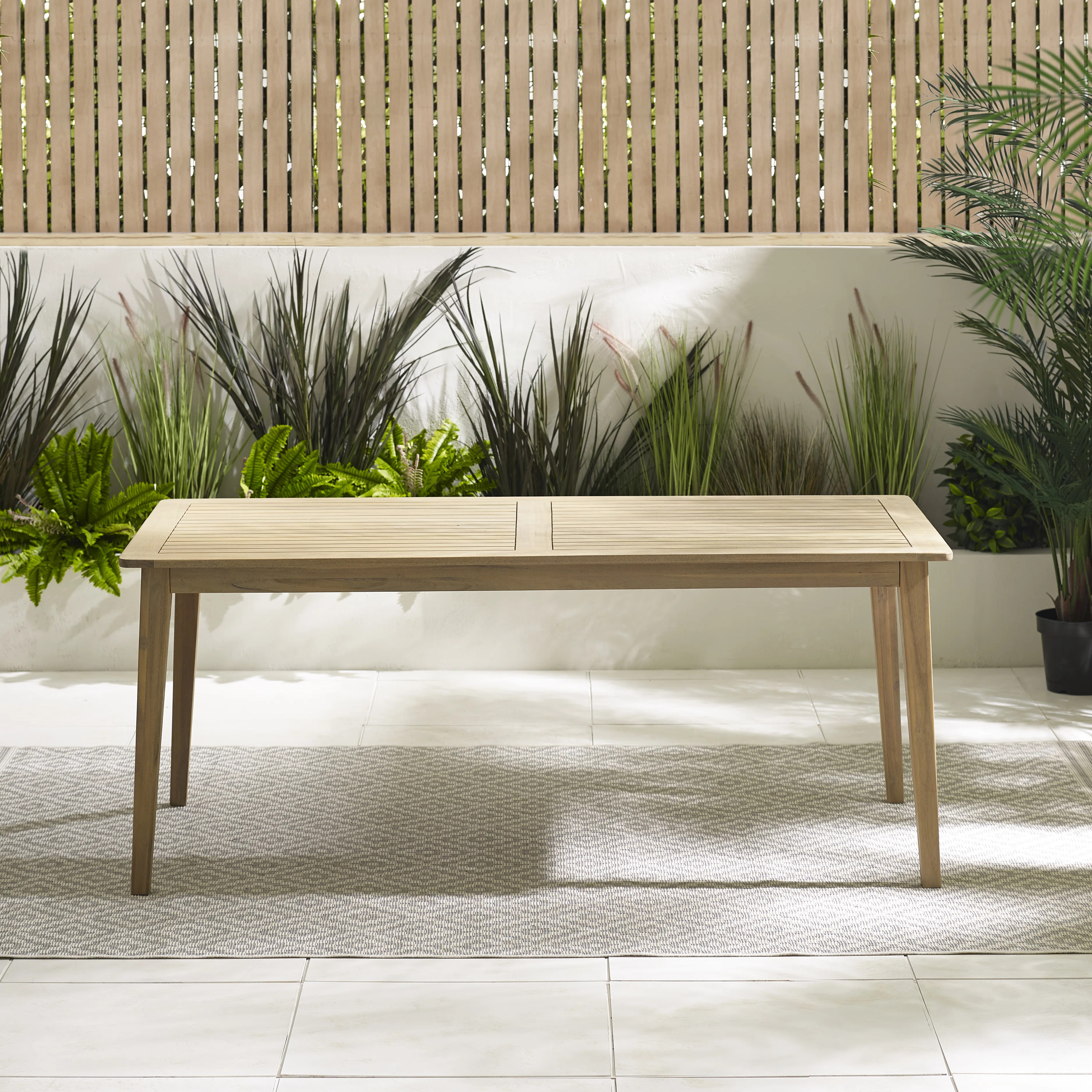 Annily Acacia Outdoor Patio Dining Table - Seats 6 For Modern Outdoor Patio Dining | Wayfair North America